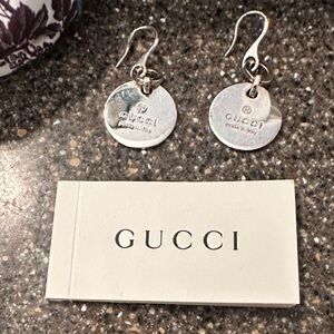 Gucci Shiny Silver Disc Earrings